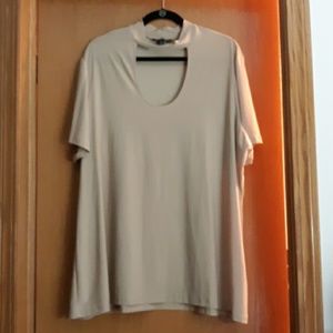 Slinky Brand Short Sleeve Beige Top